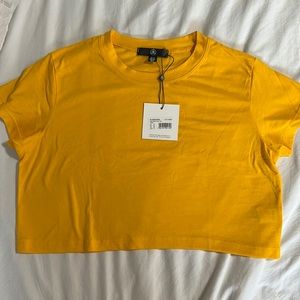 Missguided Oversized Crop T-shirt - Yellow